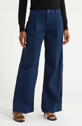Jules Pleated Wide Leg Chino Pants