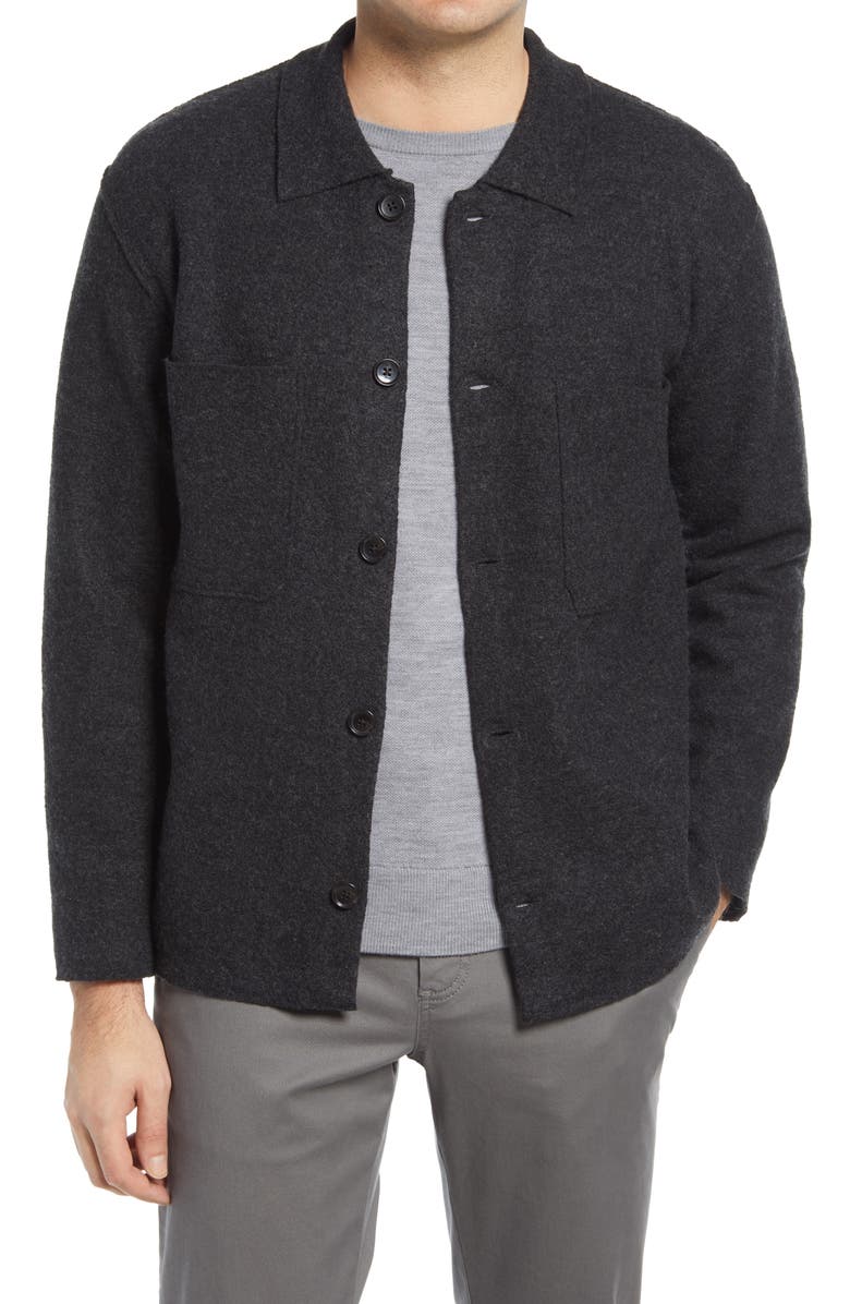 NN07 Jonas 6398 Long Sleeve Wool Button-Up Shirt, Main, color, 