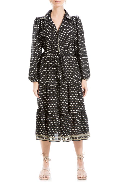 Long Sleeve Tiered Shirtdress