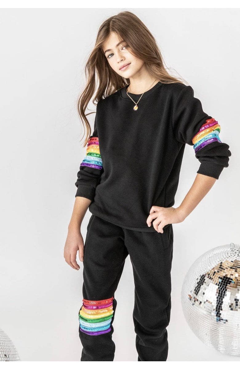 Lola + The Boys Rainbow Sequin Set, Alternate, color, 
