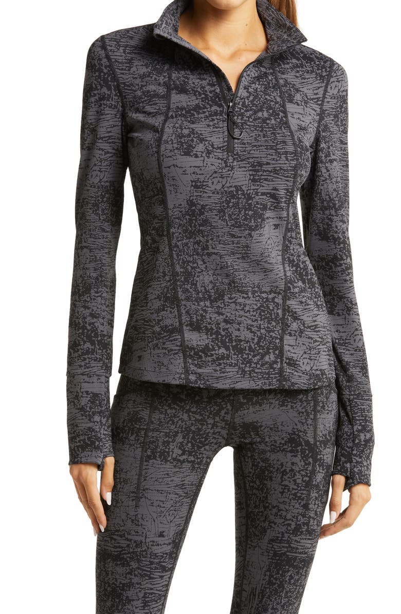 Zella Basalt Jacquard Half Zip Running Top, Main, color, 