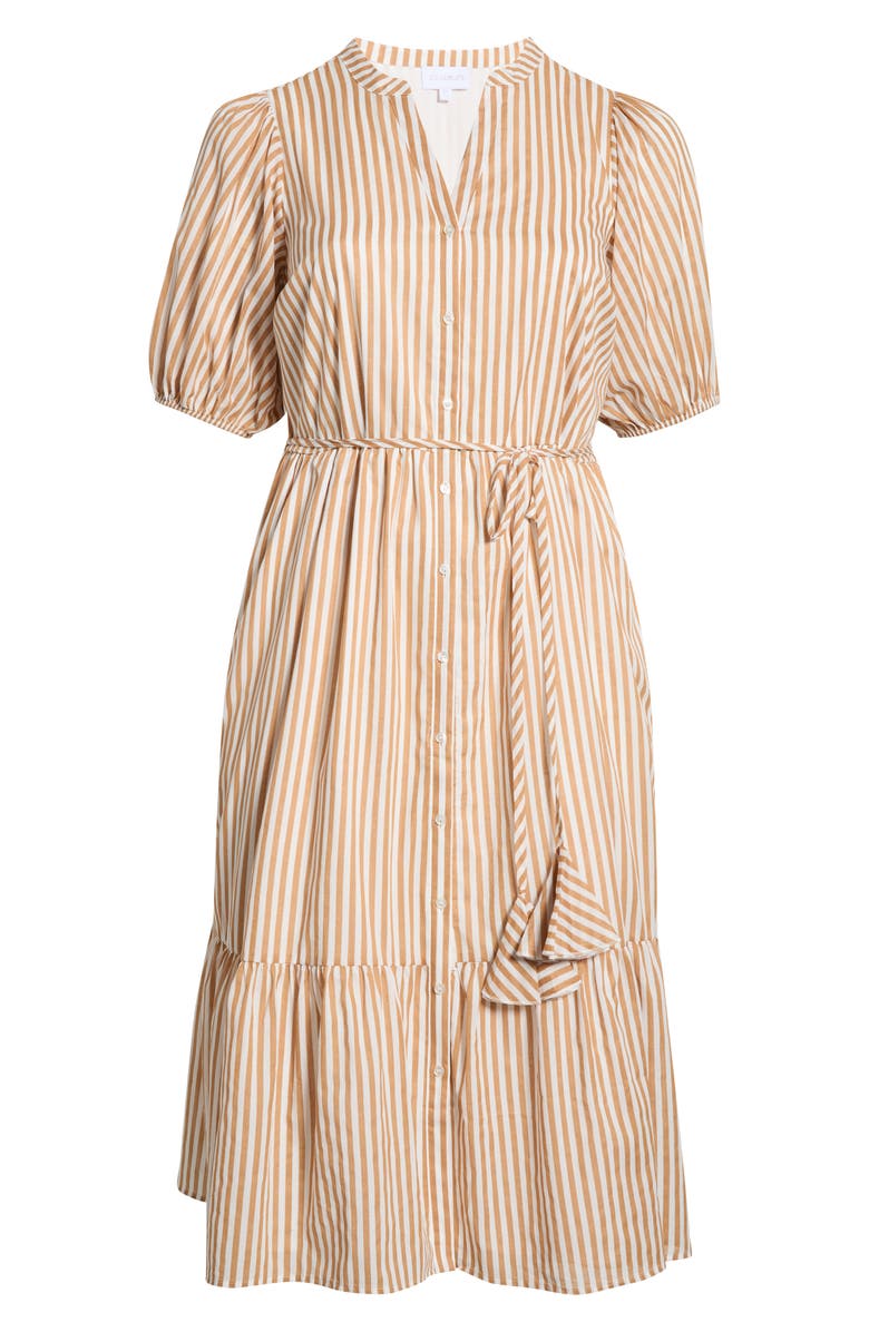 SUGARLIPS Dream State Beth Cotton Button-Up Midi Dress, Alternate, color, Taupe-Multi