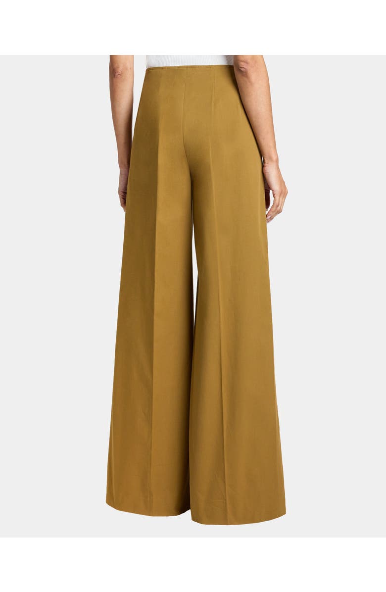 Santorelli LILY Wide Leg Pants with Slanted Side Pockets in Stretch Cotton, Alternate, color, Coconut