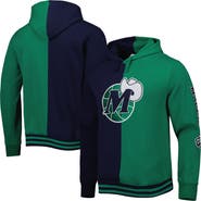 Mitchell & Ness Men's Mitchell & Ness Navy/Green Dallas Mavericks Hardwood Classics Split Pullover Hoodie