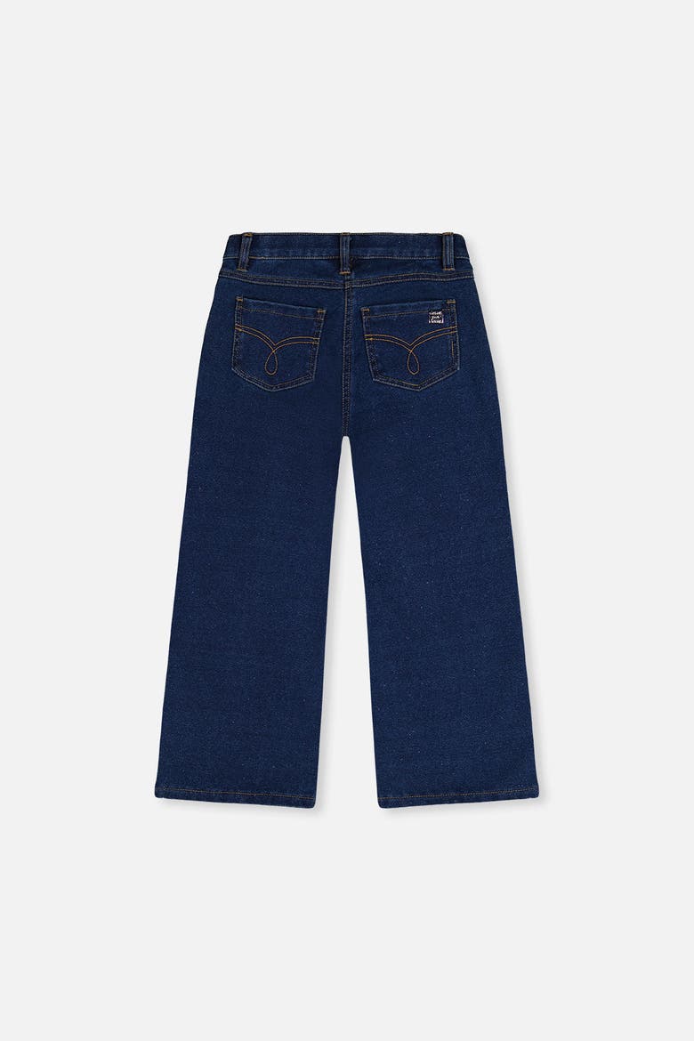 Lurex Topstitch Wide Leg Jeggings, Alternate, color, Navy Blue Denim