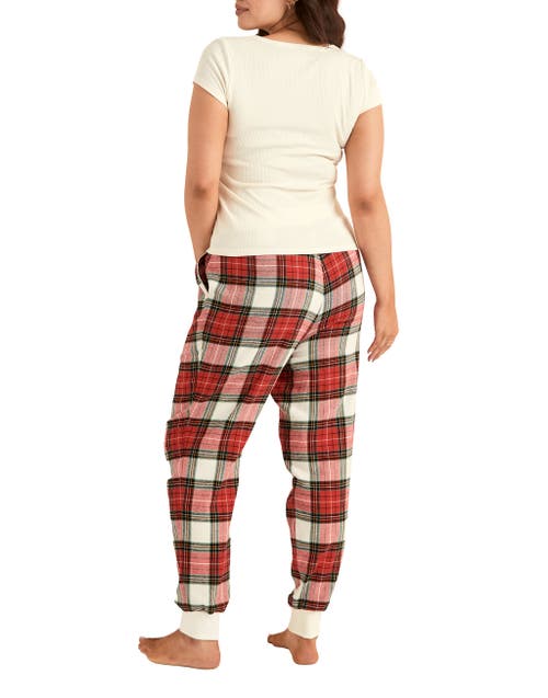 Adore Me Caileigh Pajama T-shirt & Jogger Set In Multi