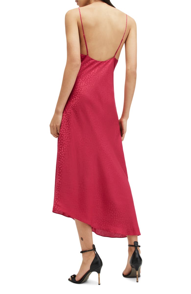 AllSaints Alexia Heart Jacquard Asymmetric Slipdress, Alternate, color, 