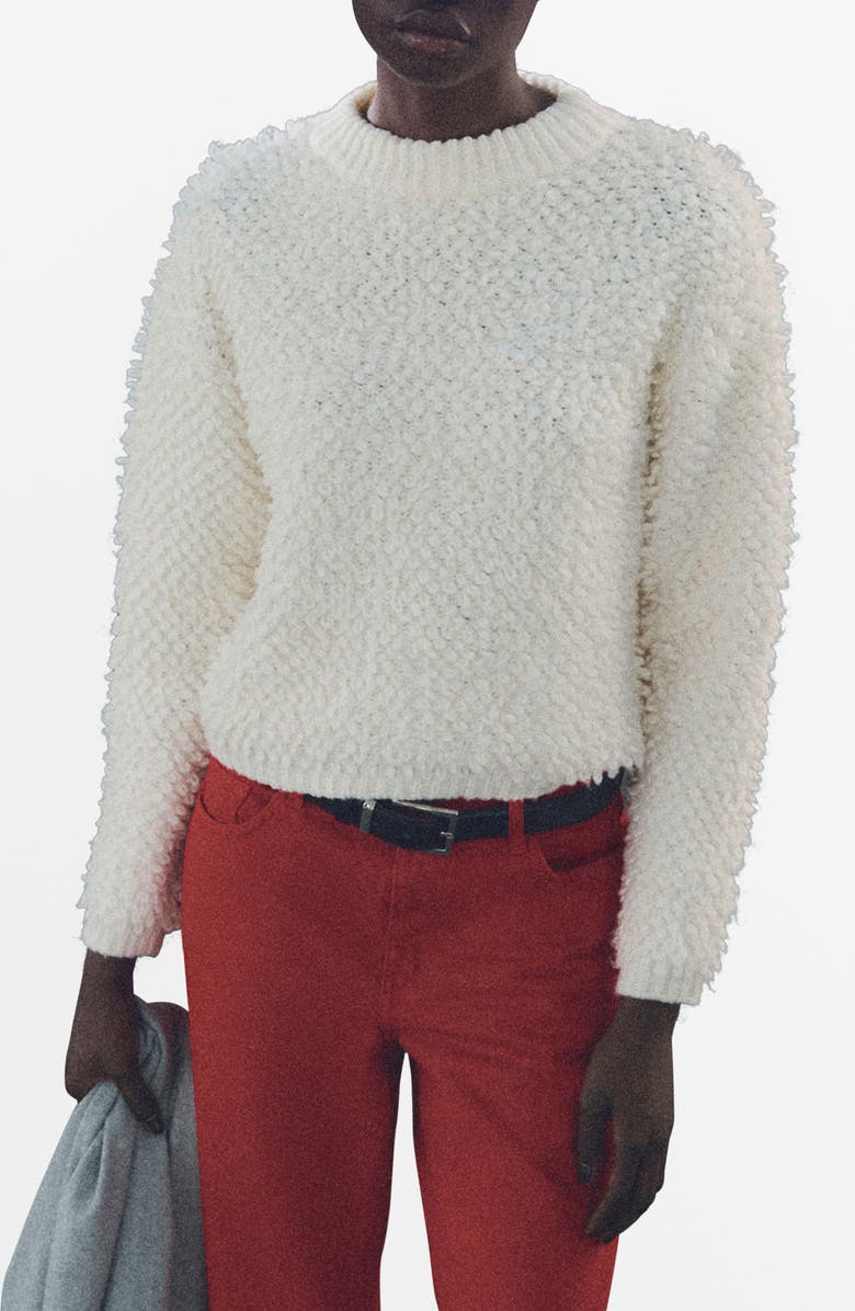 MANGO Bouclé Crewneck Sweater, Main, color, 