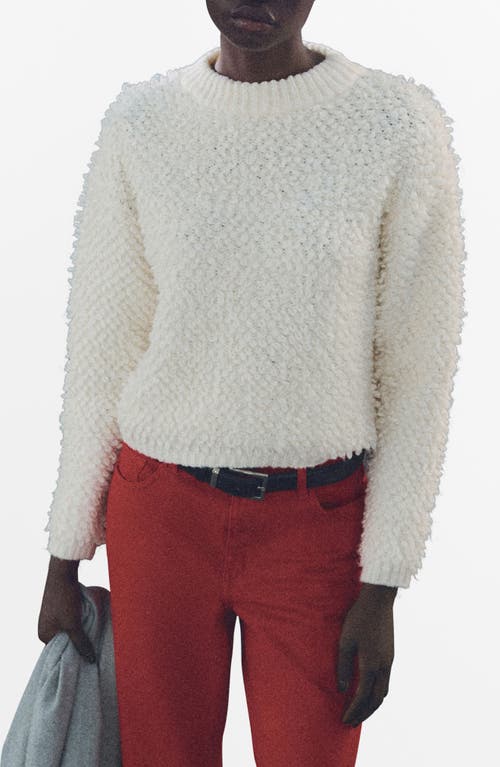 MANGO MANGO BOUCLÉ CREWNECK SWEATER
