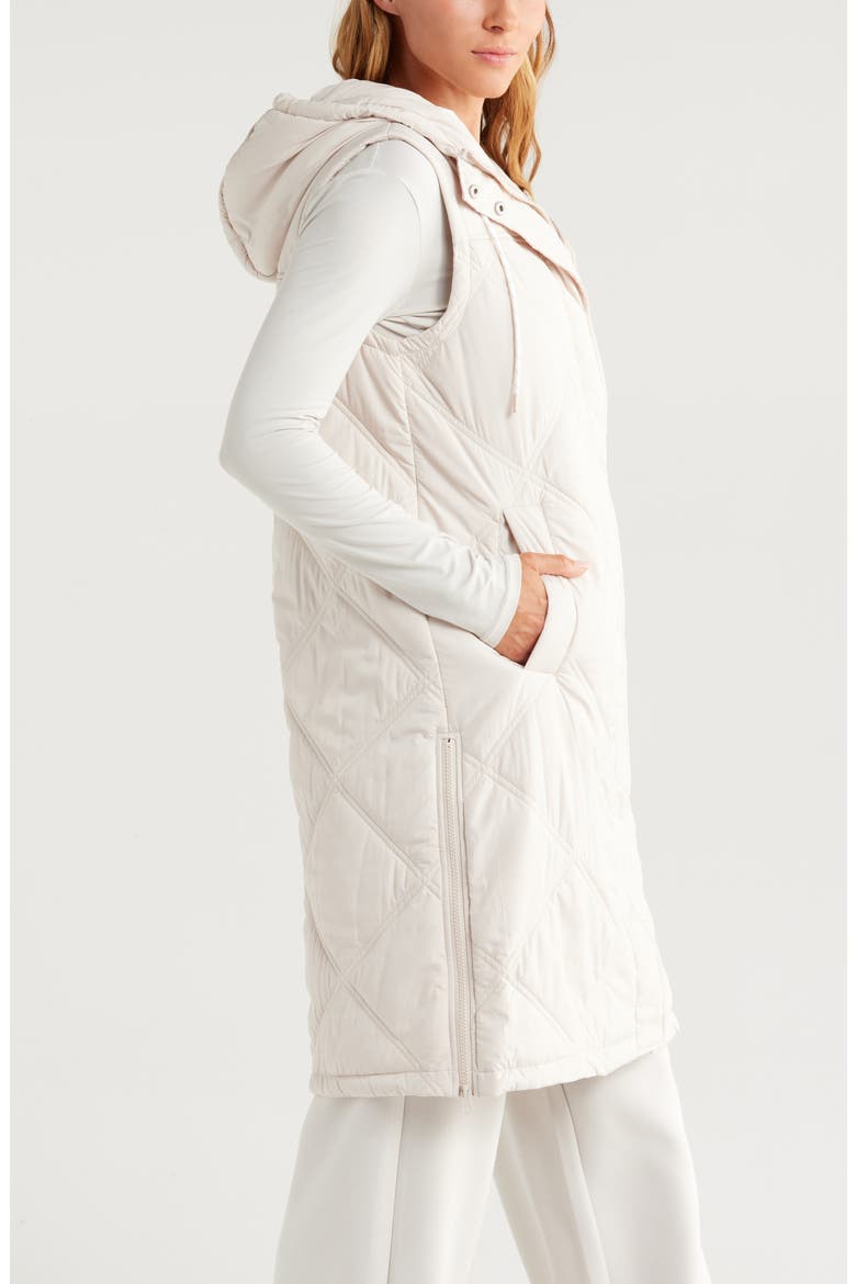 Long Hooded Puffer Vest, Alternate, color, GREY MOONBEAM