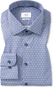 1863 by Eterna Modern Fit Floral Medallion Non-Iron Cotton Twill Dress Shirt