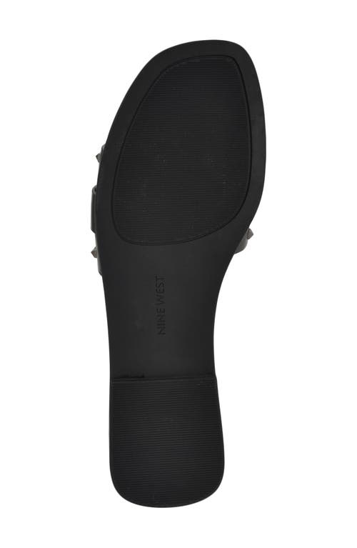 Nine West Griyen Studded Slide Sandal In Black