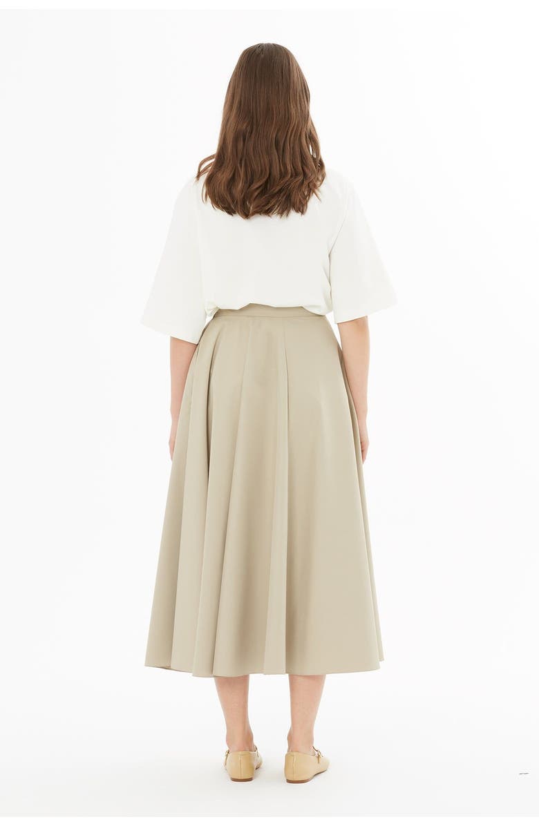 Gizia Asymmetric Skirt with Gathered Detail, Alternate, color, Beige