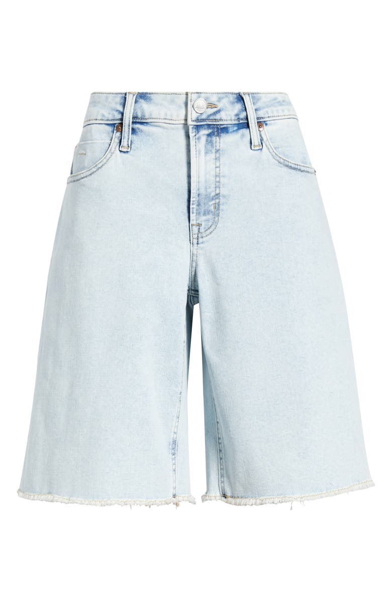 CITY BLUES Frayed Denim Bermuda Shorts, Alternate, color, Snow