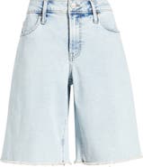 CITY BLUES Frayed Denim Bermuda Shorts