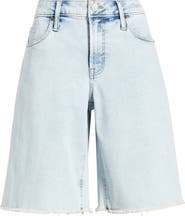 CITY BLUES Frayed Denim Bermuda Shorts