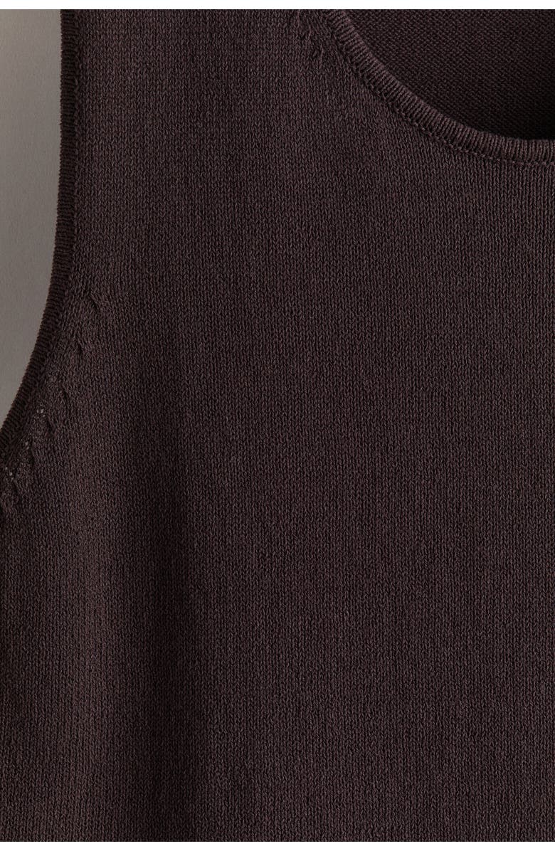 H&M Regular-fit knit tank top, Alternate, color, Dark Brown