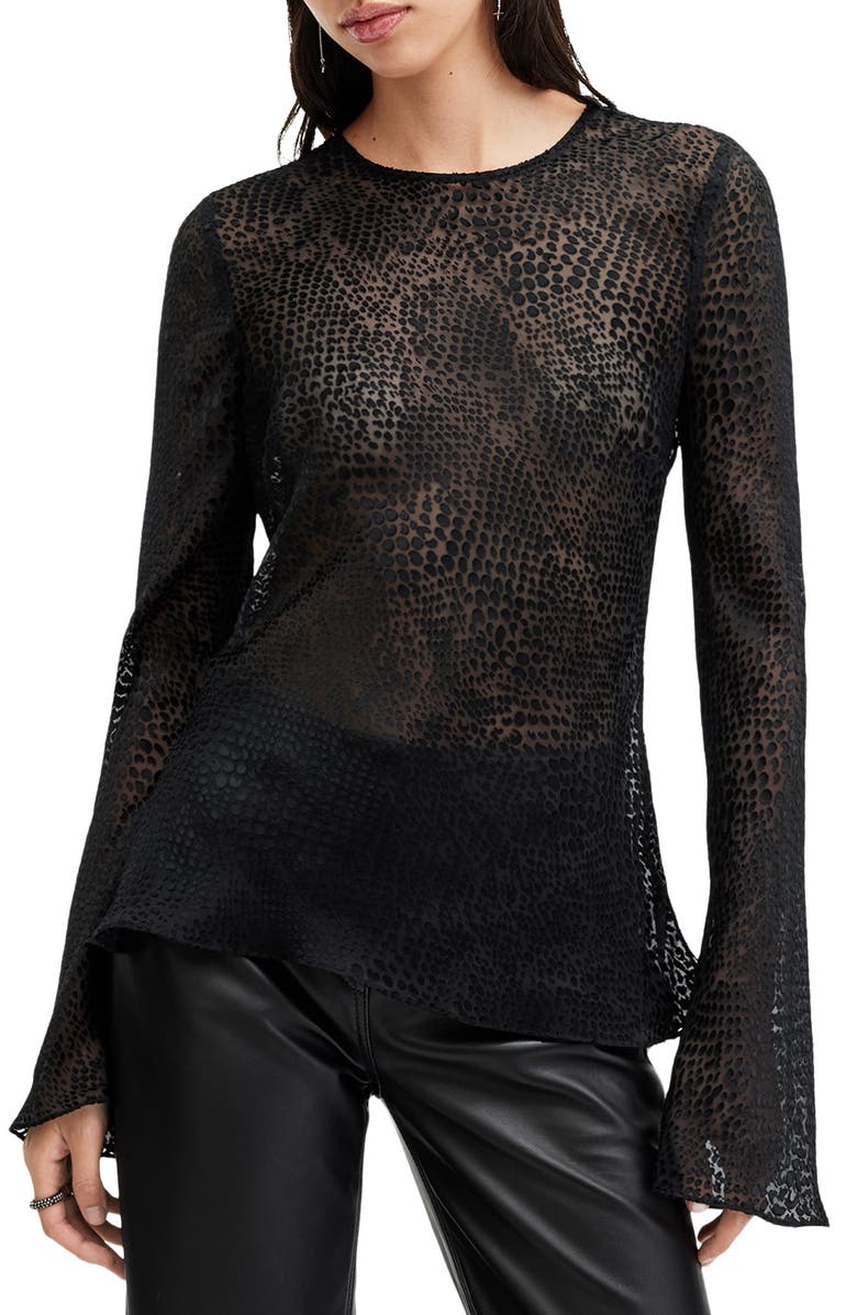 AllSaints Jada Sheer Top, Main, color,