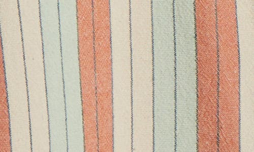 Rvca Alvarado Stripe Short Sleeve Linen Blend Button-up Shirt In Multi
