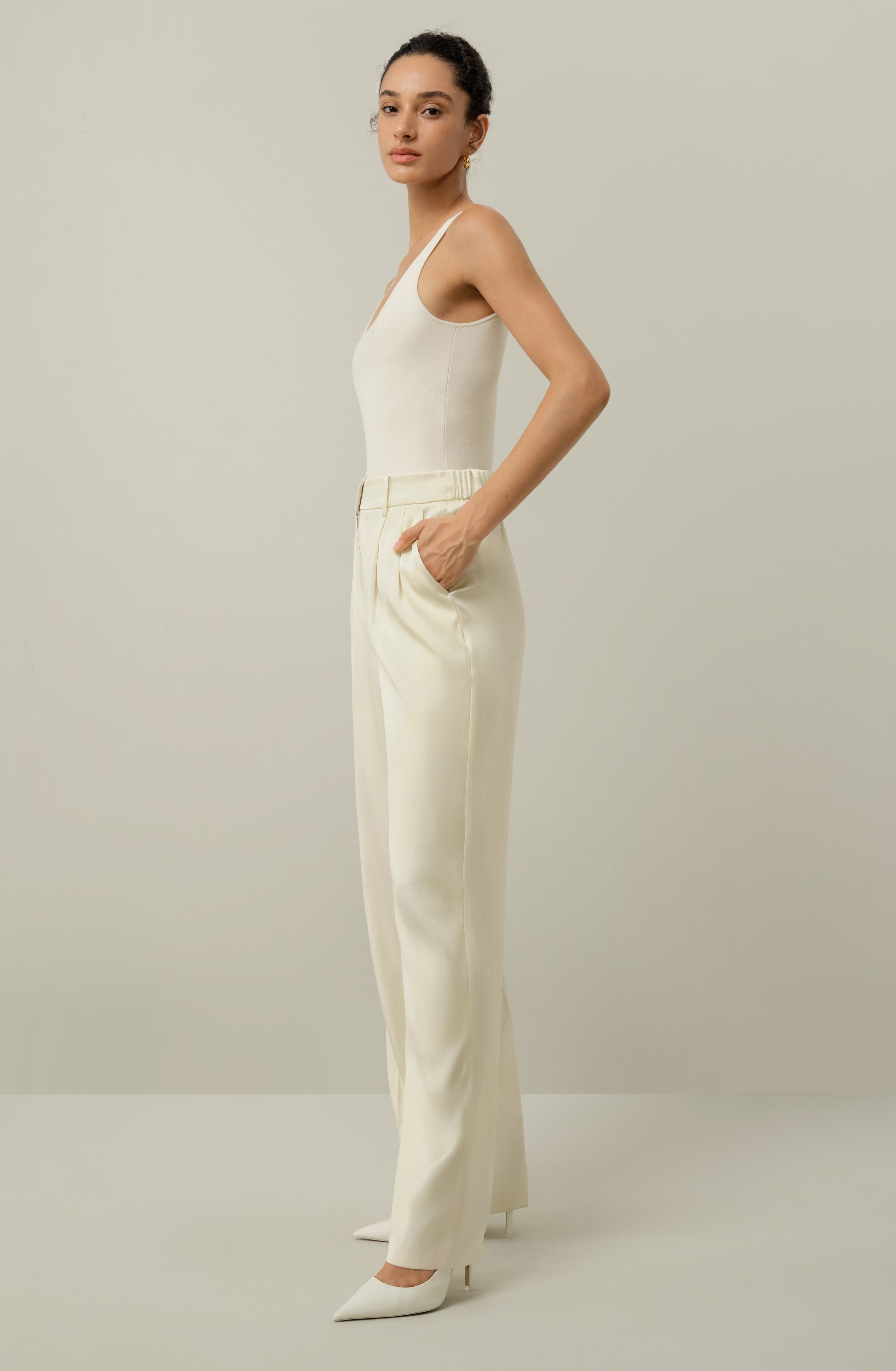 Double-Faced Charmeuse Straight- Leg Pant - image 2