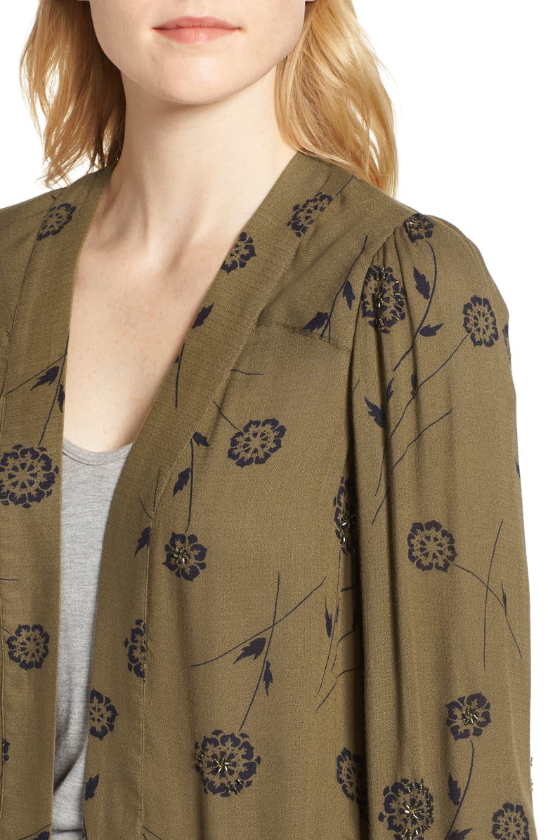 Hinge Embellished Floral Kimono, Alternate, color, 