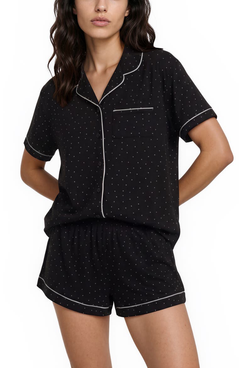 Gabriella Printed Short Pajamas, Alternate, color, BLACK
