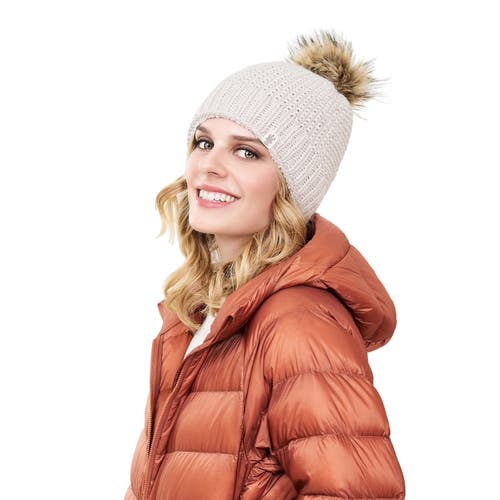 Nirvana Designs Moss Fur Pom Pom Hat In Charcoal