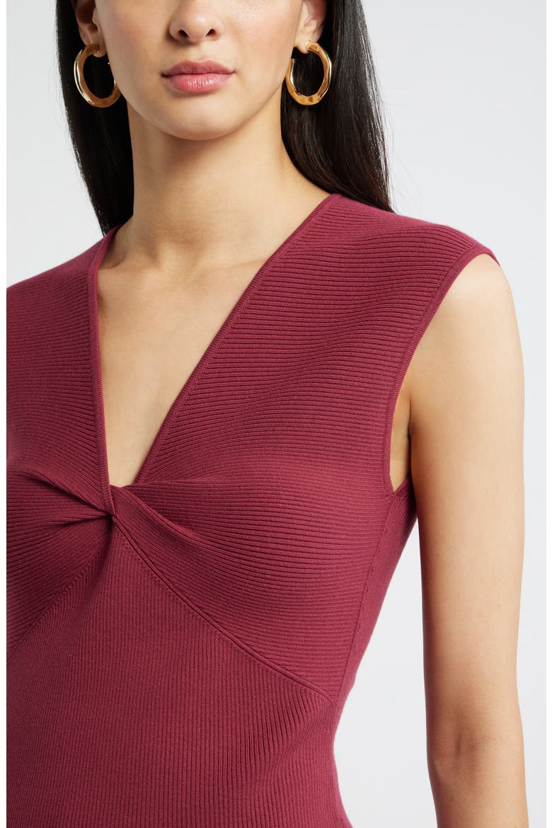 Sleeveless Twist Front Sweater, Alternate, color, BURGUNDY RHODE