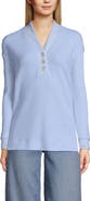Lands' End Long Sleeve Waffle Shawl Collar Henley
