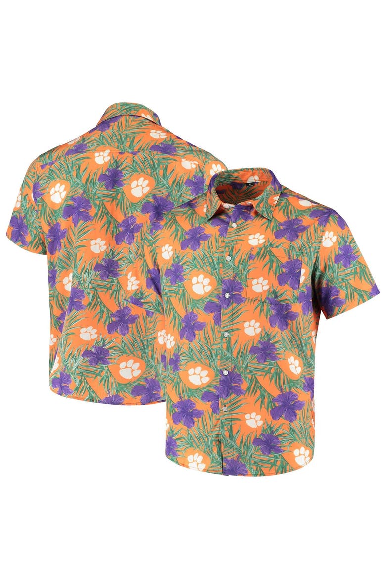 Men's Orange Clemson Tigers Floral Button-Up Shirt, Main, color, Orange