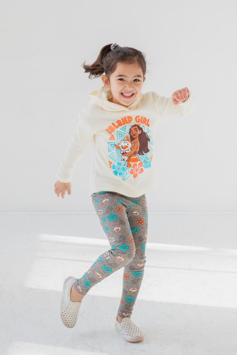 Moana 2-Piece Hoodie and Leggings Set, Alternate, color, Oatmeal Moana Pua