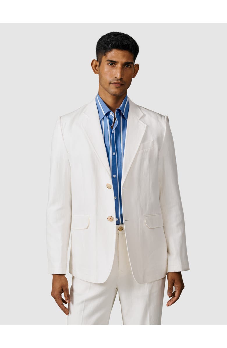 Aubin Axholme Tailored Linen Blend Blazer, Main, color, Vintage White