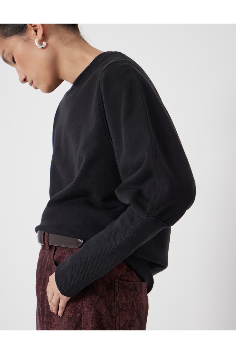 Puff Sleeve Sweatshirt, Alternate, color, Black