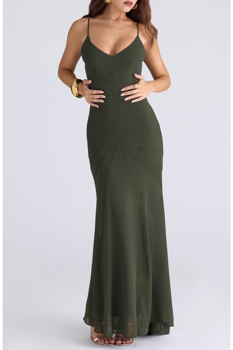 Sacha Georgette Gown, Alternate, color, FOREST GREEN