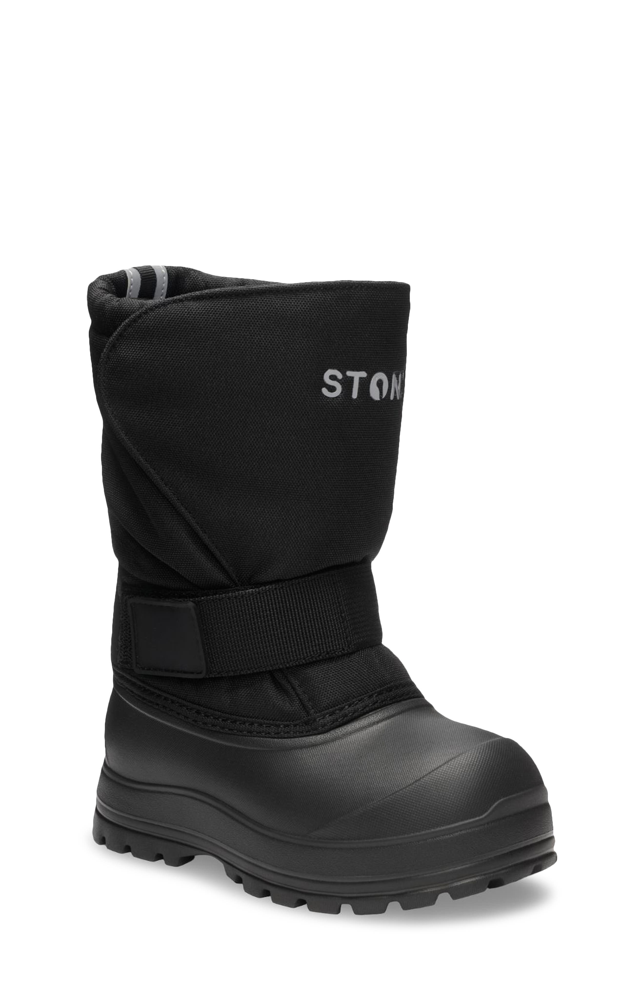 STONZ Kids' Trek Ultra Lightweight Insulated Snow Boot, Main, color, Black