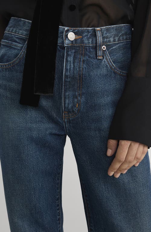 Frame The Hang High Waist Ankle Straight Leg Jeans In Blue