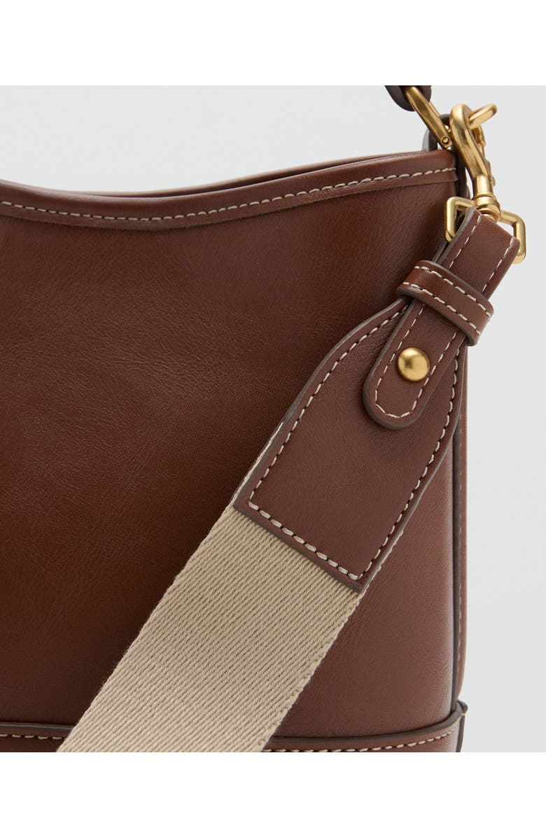 MANGO Small Bucket Bag, Alternate, color, Leather