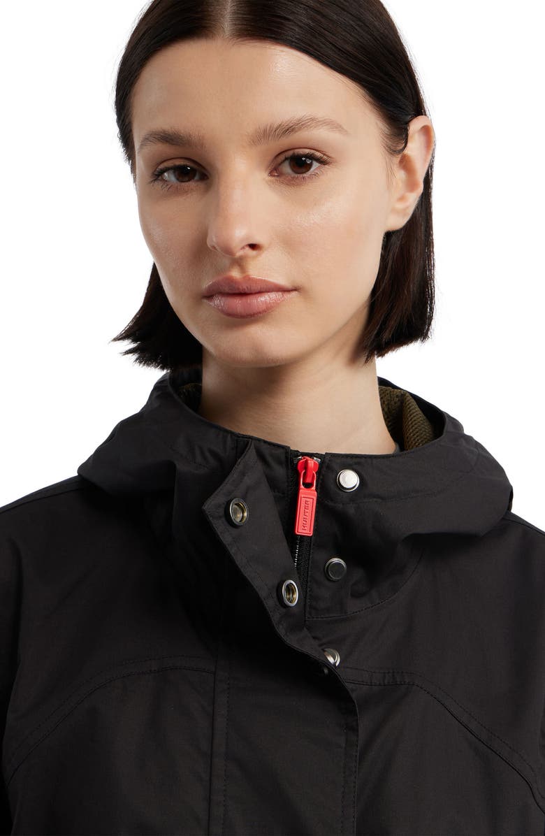 Hunter Adela Hooded Waterproof Jacket, Alternate, color, Black