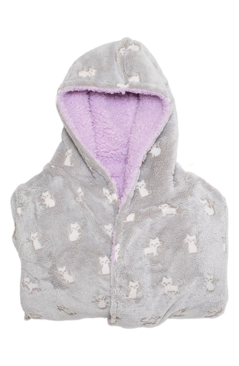mimish Kids' Reversible Glow in the Dark Hooded Robe, Alternate, color, Orchid Bloom