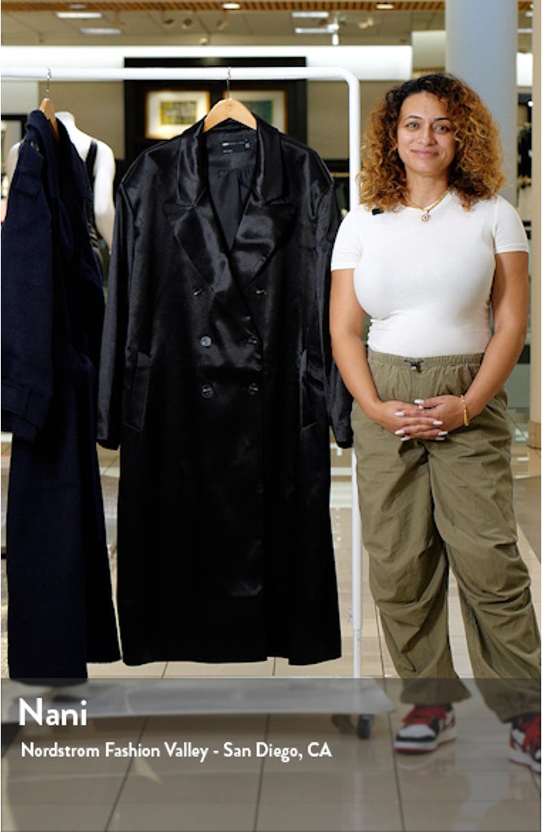 Curve Satin Longline Coat, sales video thumbnail