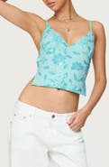 EDIKTED Pia Sequin Flower Open Back Camisole