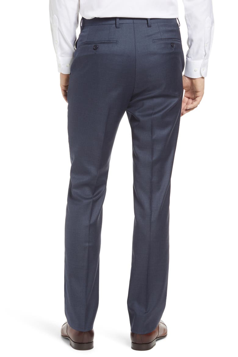 Roma Flat Front Loro Piana Wool Serge Dress Pants, Alternate, color, BLUE