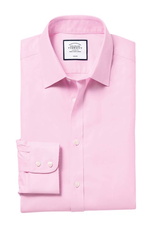 CHARLES TYRWHITT CHARLES TYRWHITT NON-IRON TWILL SLIM FIT SHIRT DOUBLE CUFF 