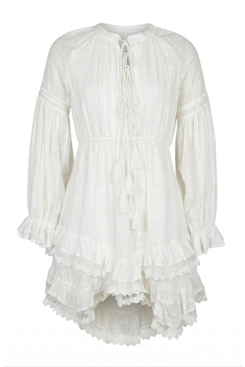 Boho Mini Dress, Alternate, color, Ivory