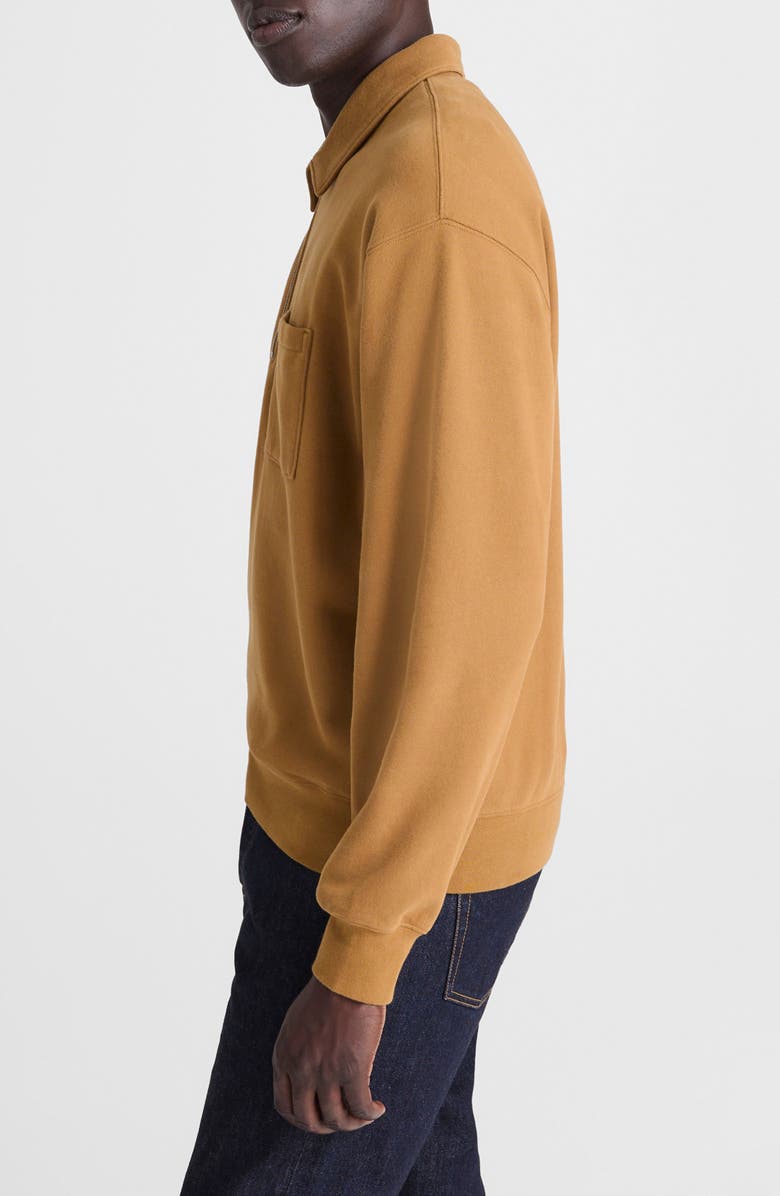 Madewell The McCarren Midweight Quarter Zip Sweatshirt, Alternate, color, Bronzed Khaki