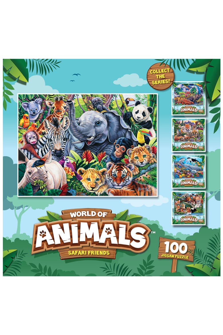 Safari Friends 100 Piece Jigsaw Puzzle, Alternate, color, Multicolor