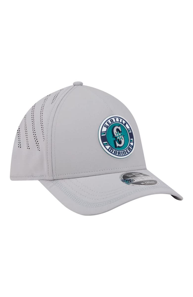 New Era Men's New Era Gray Seattle Mariners Patch 39THIRTY A-Frame M-Crown Perforated Flex Hat, Alternate, color, Gray
