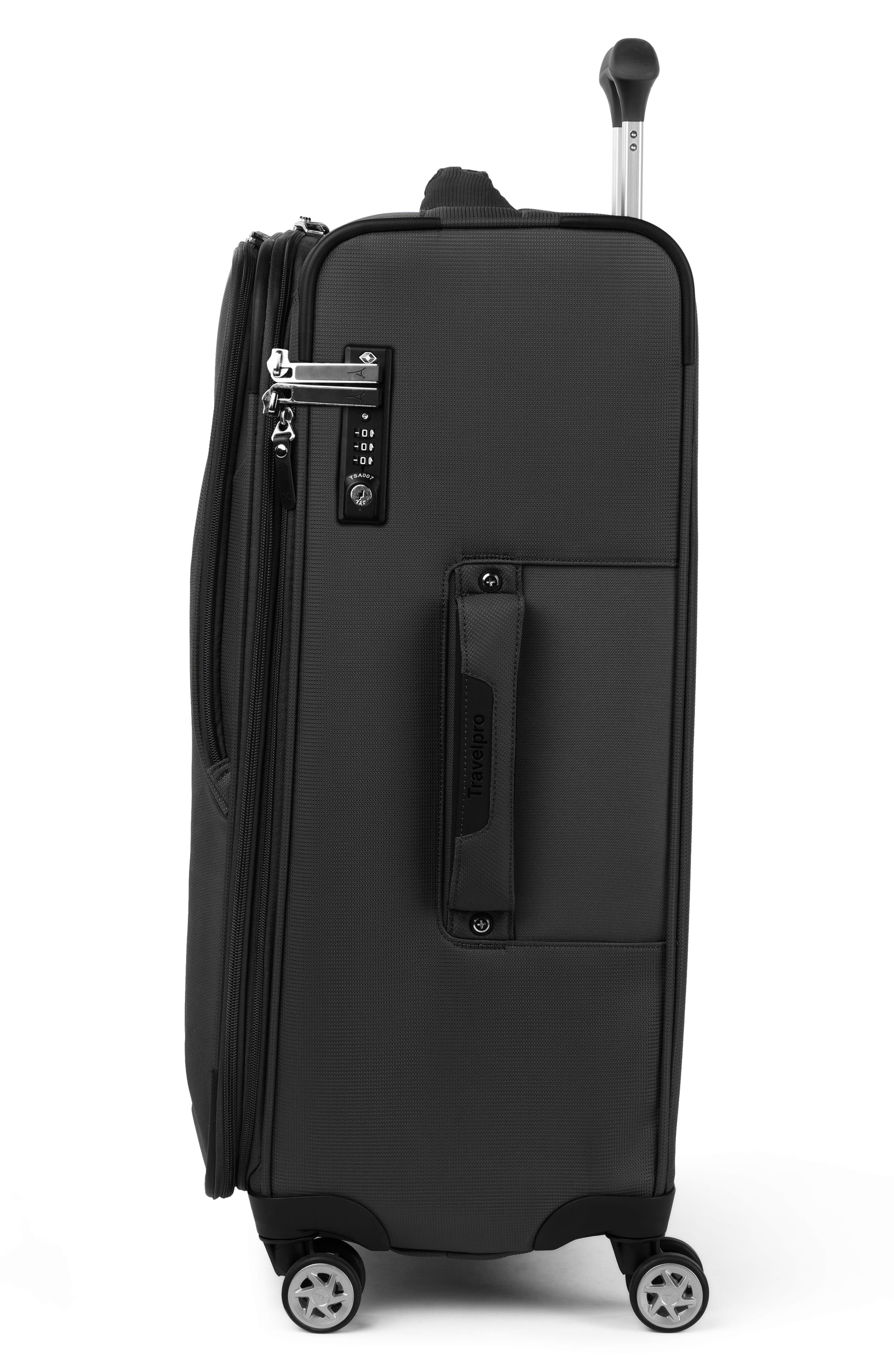 TRAVELPRO WAB6 Medium Checked Expandable Softside Spinner Luggage, Alternate, color, Black