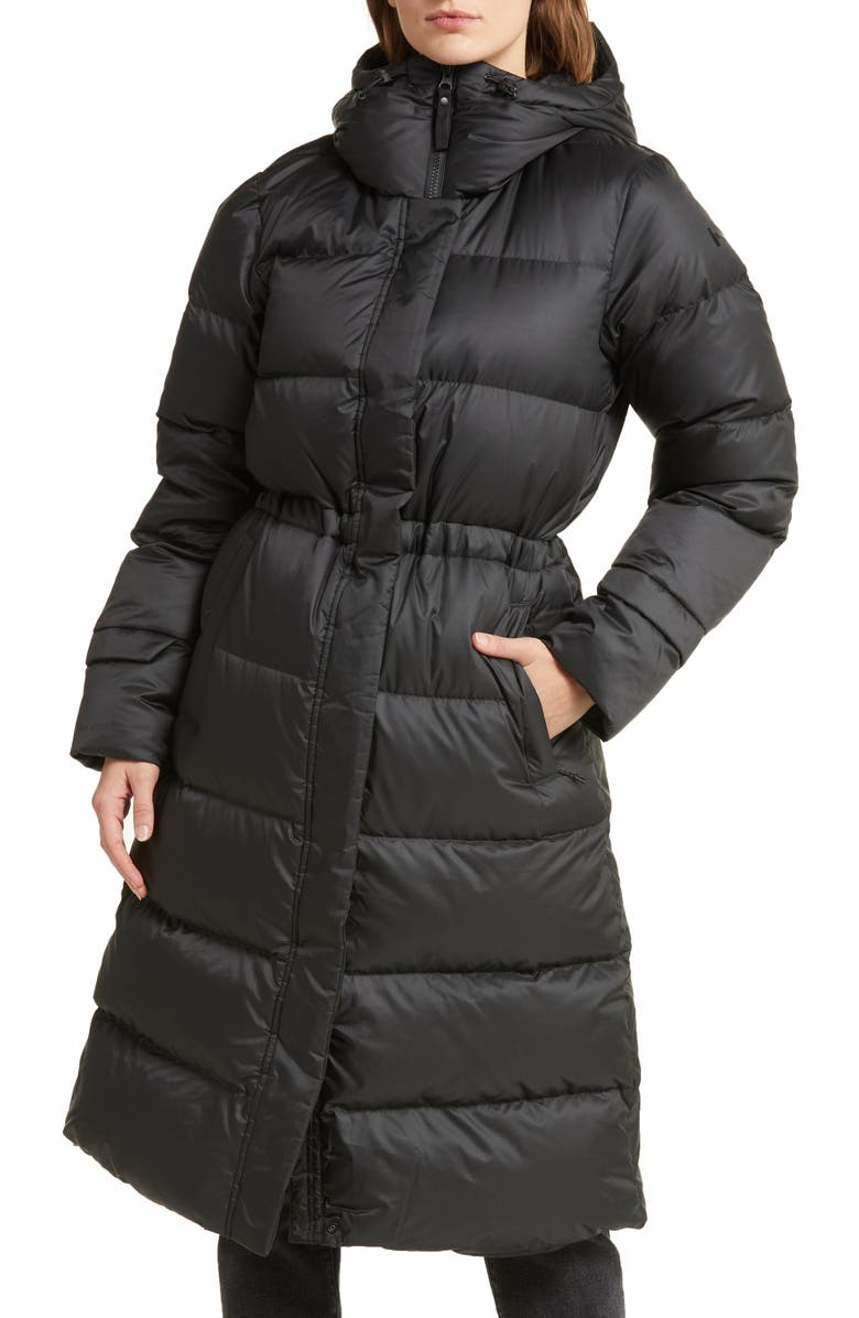 Helly Hansen Essence Hooded 600 Fill Power Down Longline Puffer Coat, Alternate, color,