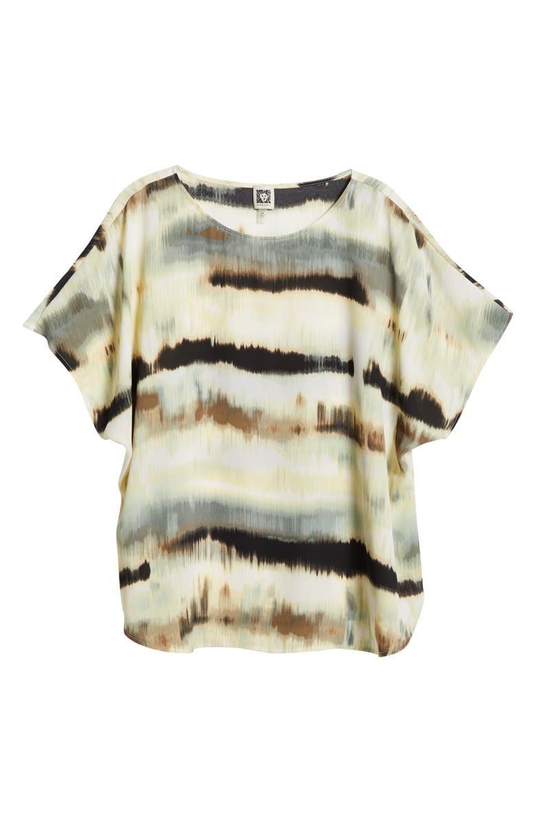Anne Klein Abstract Print Short Sleeve Top, Alternate, color, 